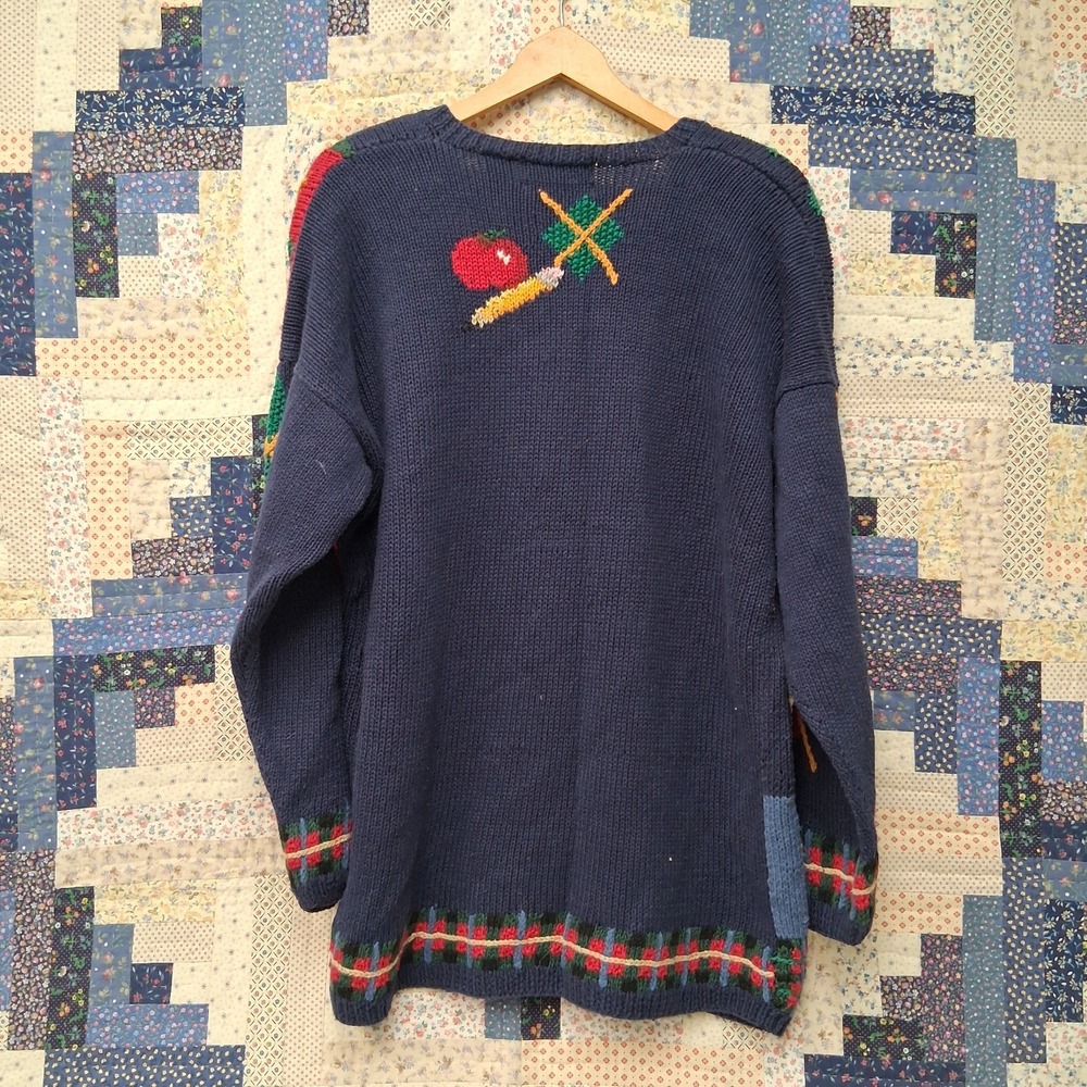 VTG Signatures Northern Isles II School Teacher Cardigan Hand Knitted 2X Teddy - Picture 5 of 12